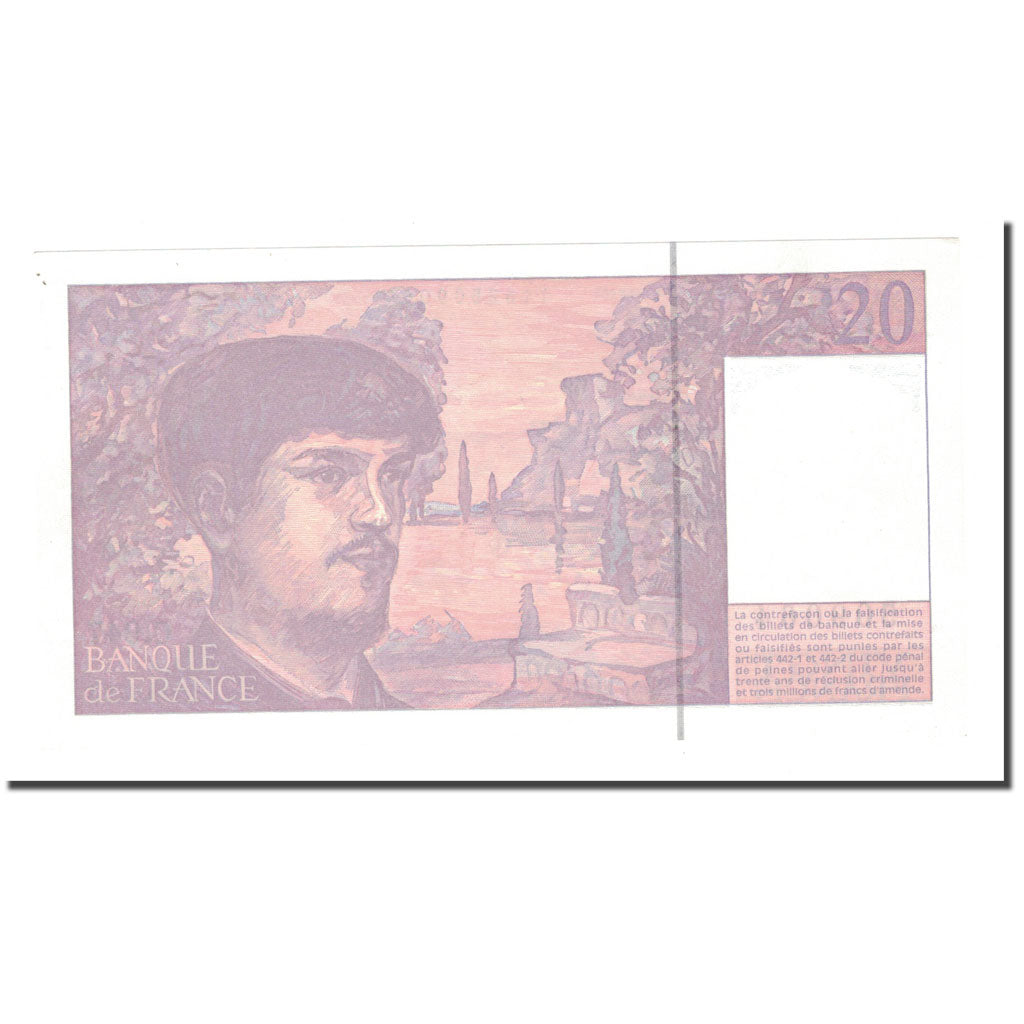 France, 20 Francs, Debussy, 1995, 1997, UNC(65-70), Fayette:66ter.1, KM:151h