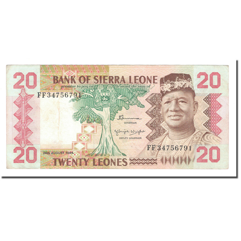 Banconote, Sierra Leone, 20 Leones, 1984, 1984-08-24, KM:14b, BB+