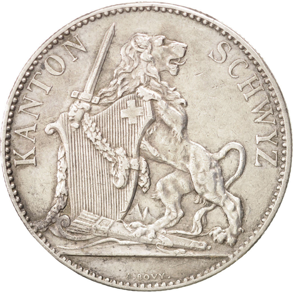 Coin, Switzerland, 5 Francs, 1867, AU(50-53), Silver, KM:S9