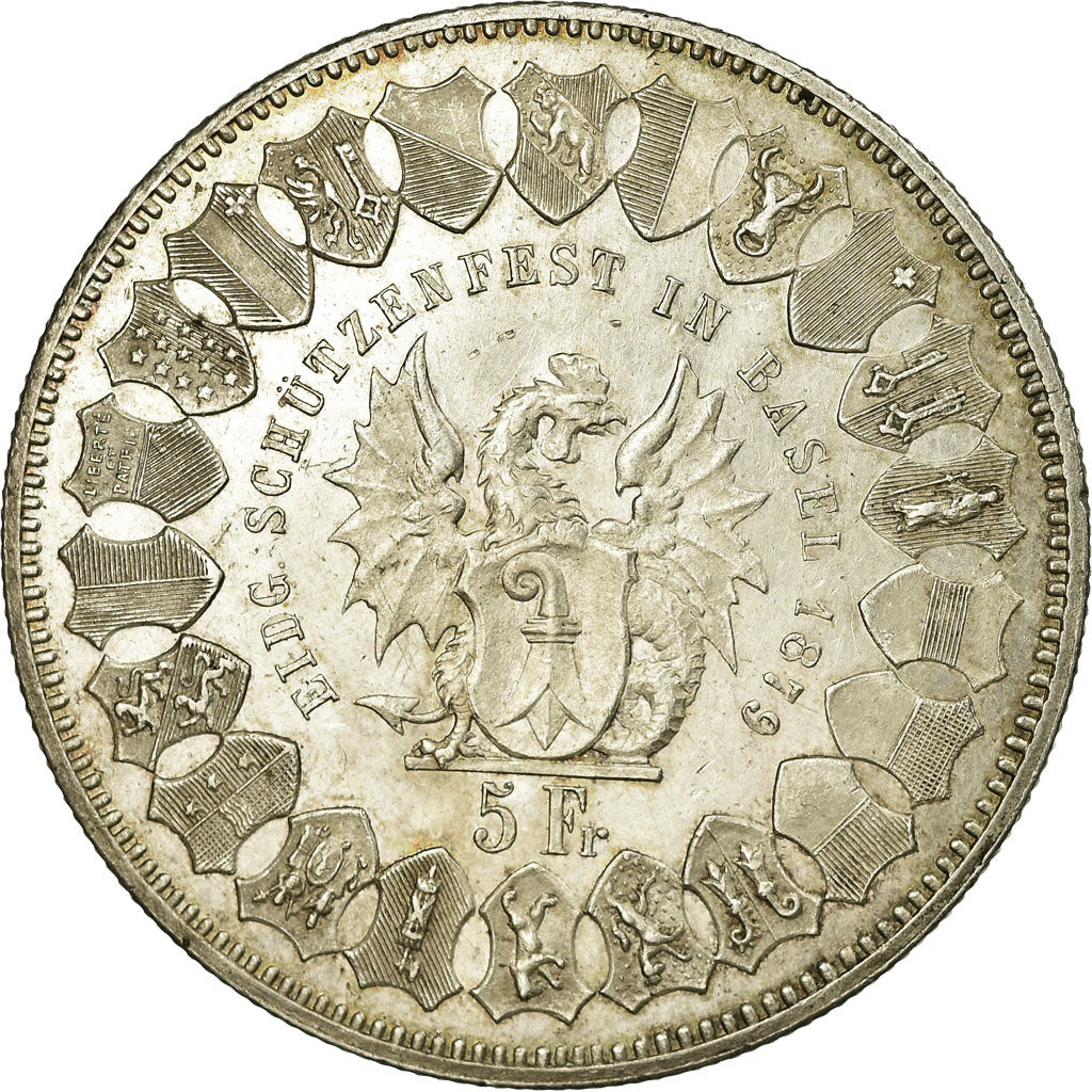Coin, Switzerland, 5 Francs, 1879, AU(55-58), Silver, KM:S14