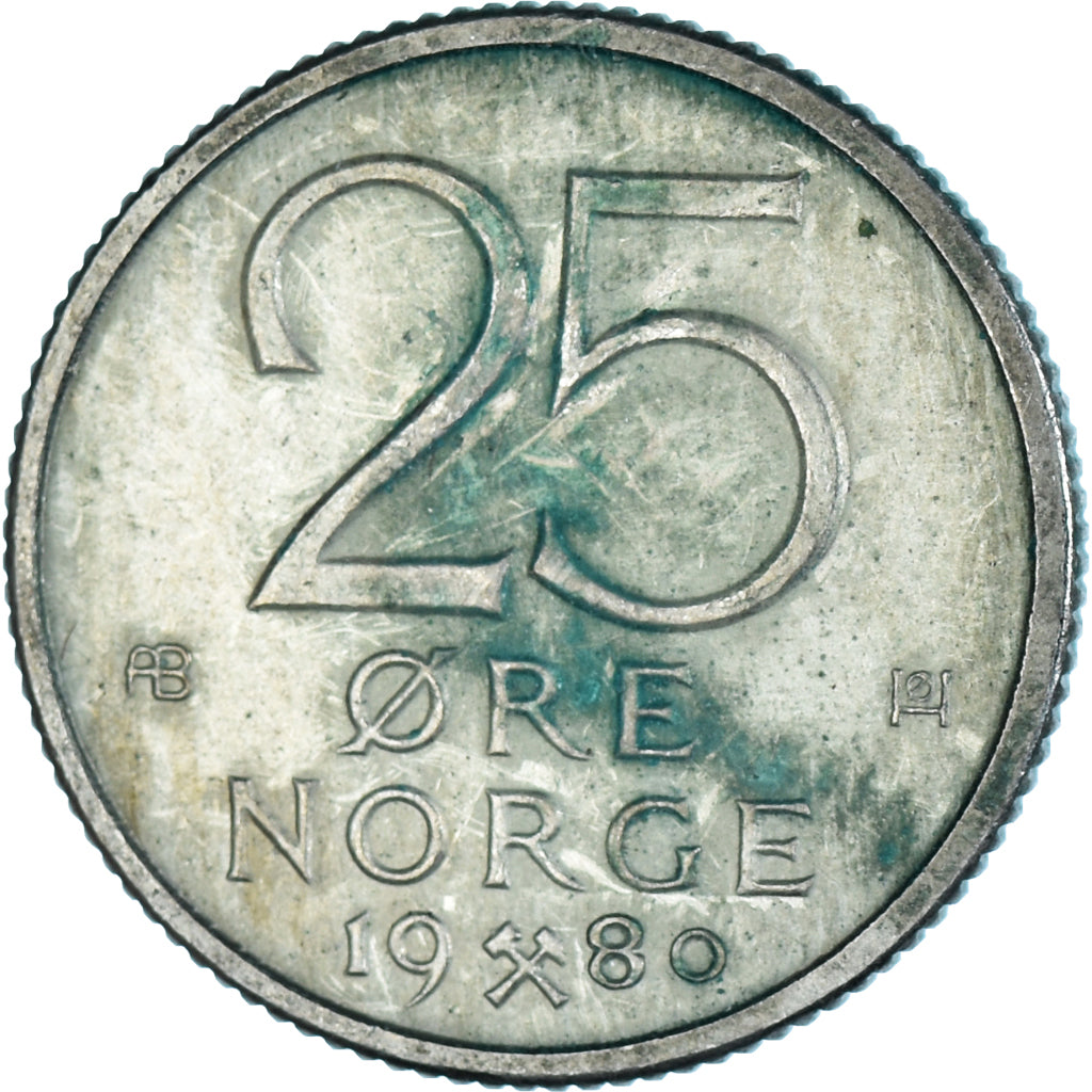 Moneta, Norwegia, 25 Öre, 1980