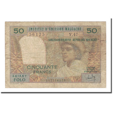 Banknote, Madagascar, 50 Francs = 10 Ariary, undated (1969), KM:61, VG(8-10)