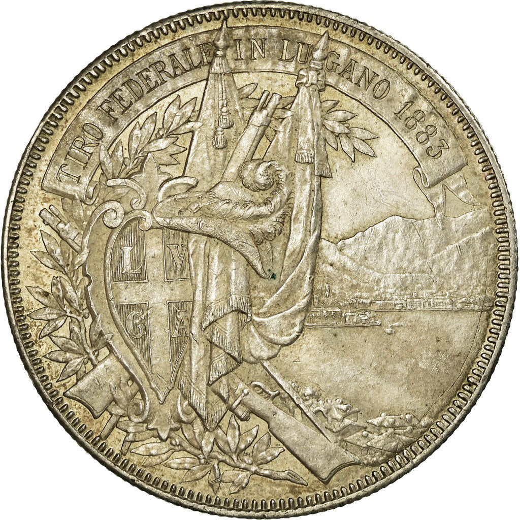 Coin, Switzerland, 5 Francs, 1883, AU(55-58), Silver, KM:S16