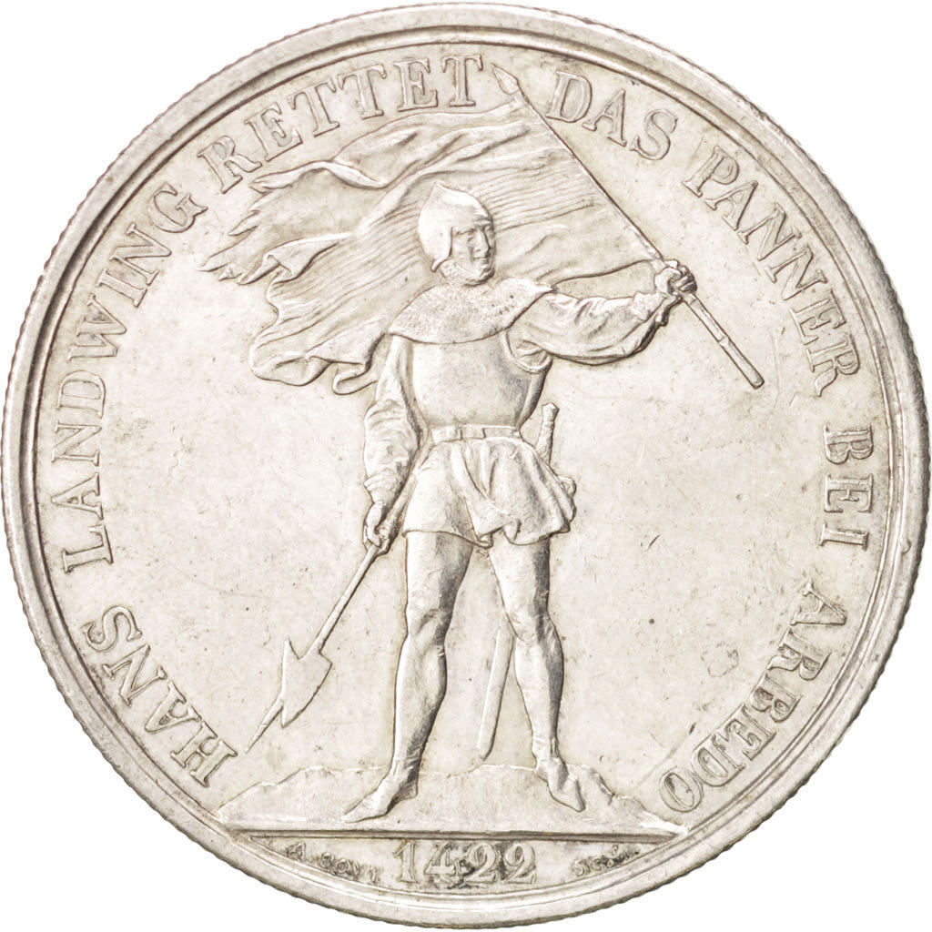 SWITZERLAND, 5 Francs, 1869, KM #S10, AU(55-58), Silver, 25.05