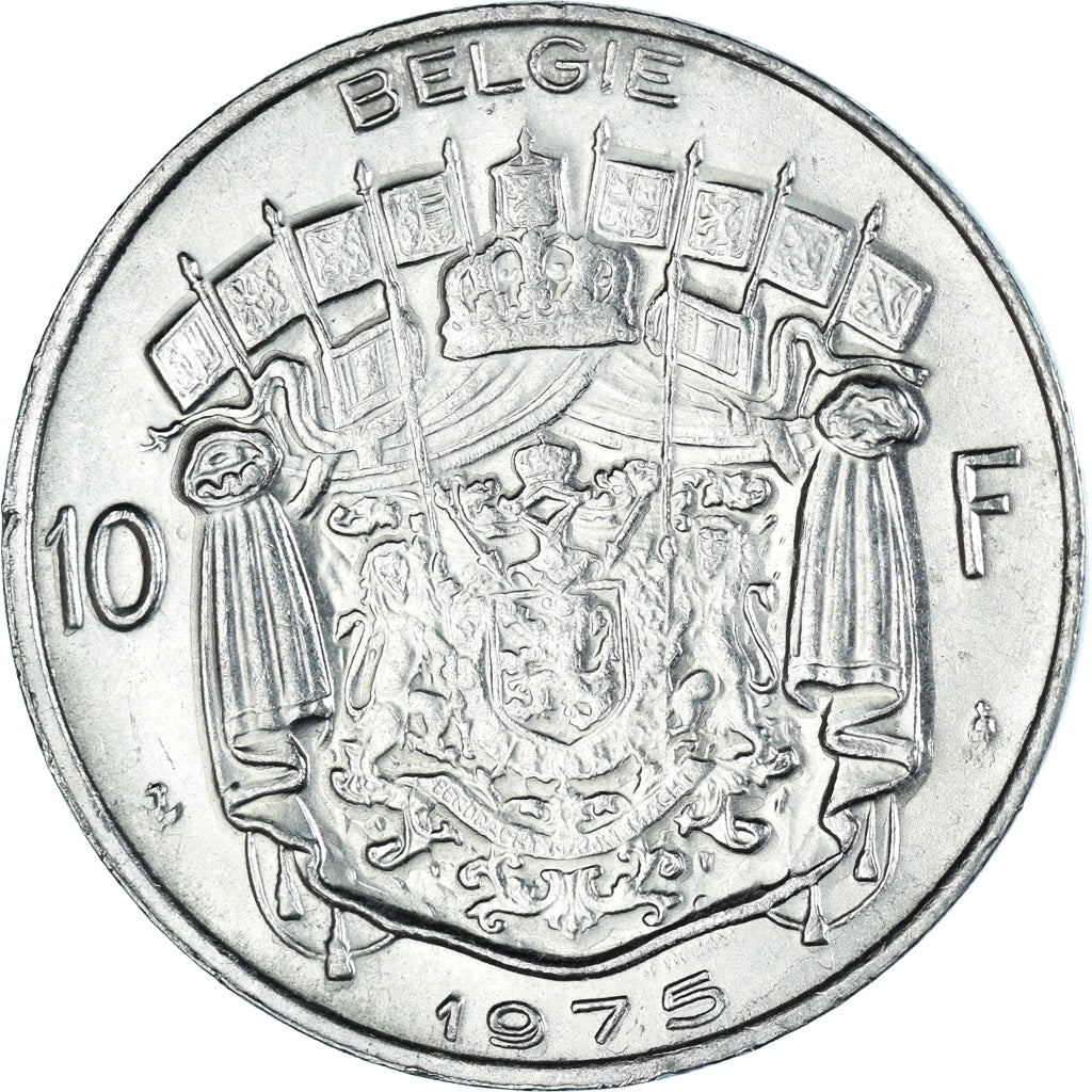 Coin, Belgium, 10 Francs, 10 Frank, 1975