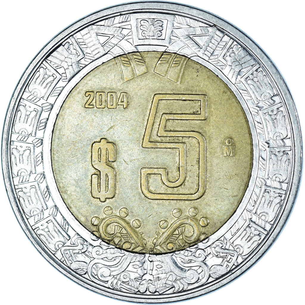 Moneda, México, 5 Pesos, 2004