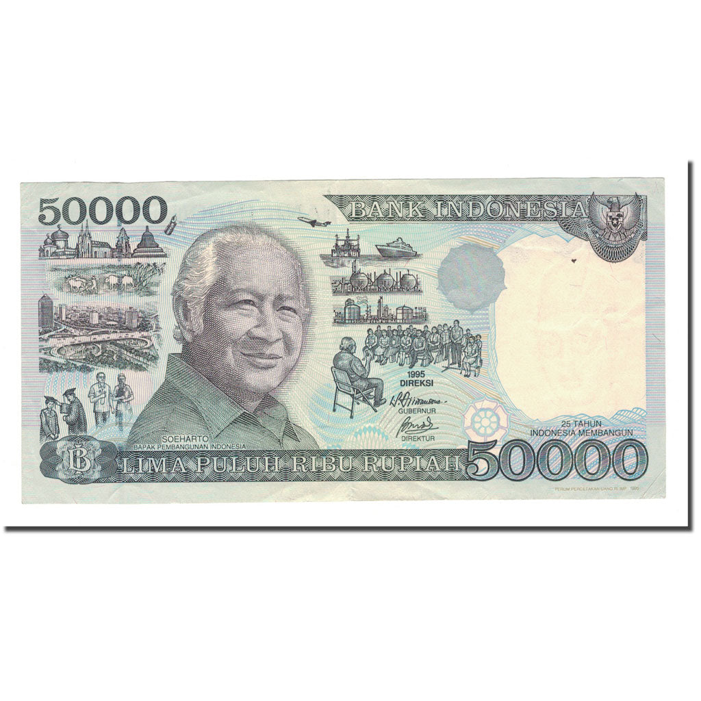 Banknote, Indonesia, 50,000 Rupiah, 1995, KM:136a, AU(50-53)