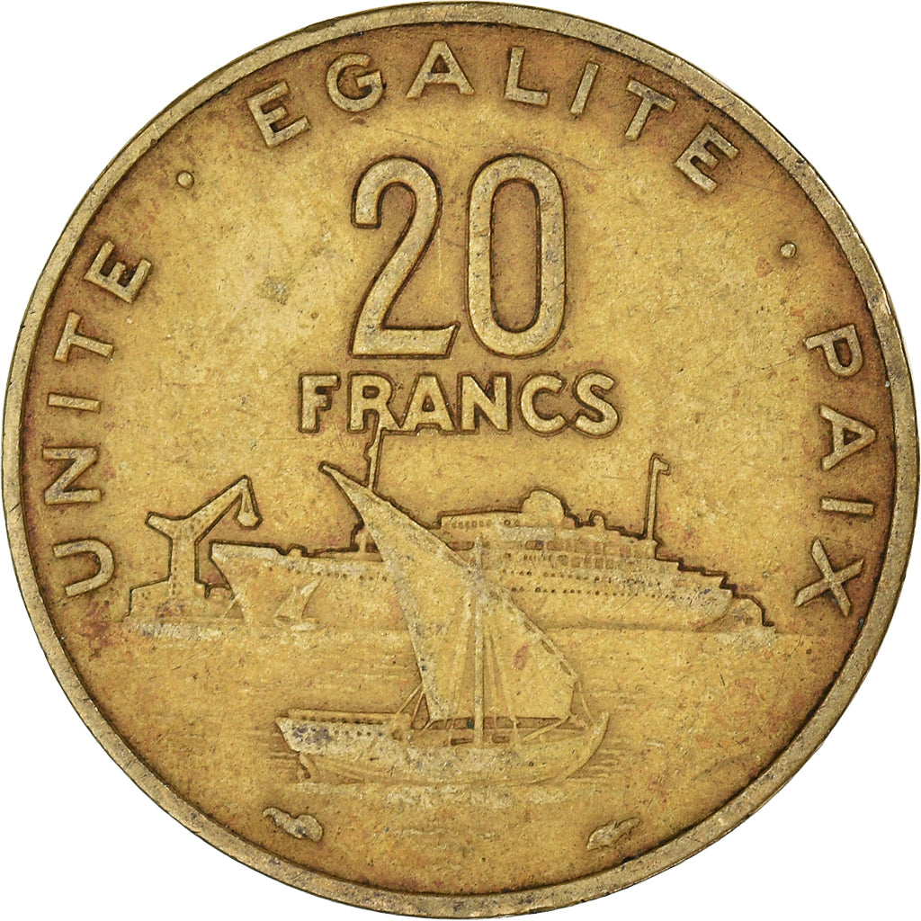 Moneda, Yibuti, 20 Francs, 1983