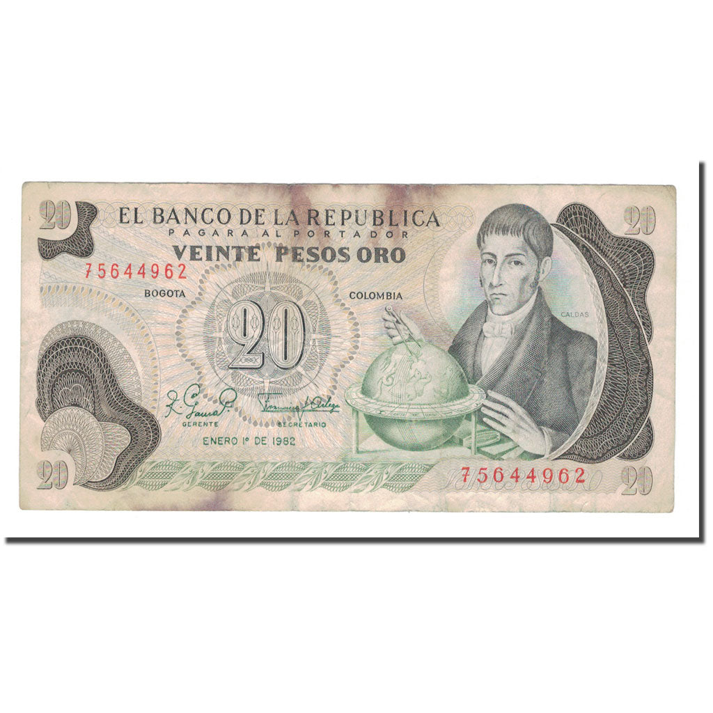 Banknote, Colombia, 20 Pesos Oro, 1982, 1982-01-01, KM:409d, VF(20-25)