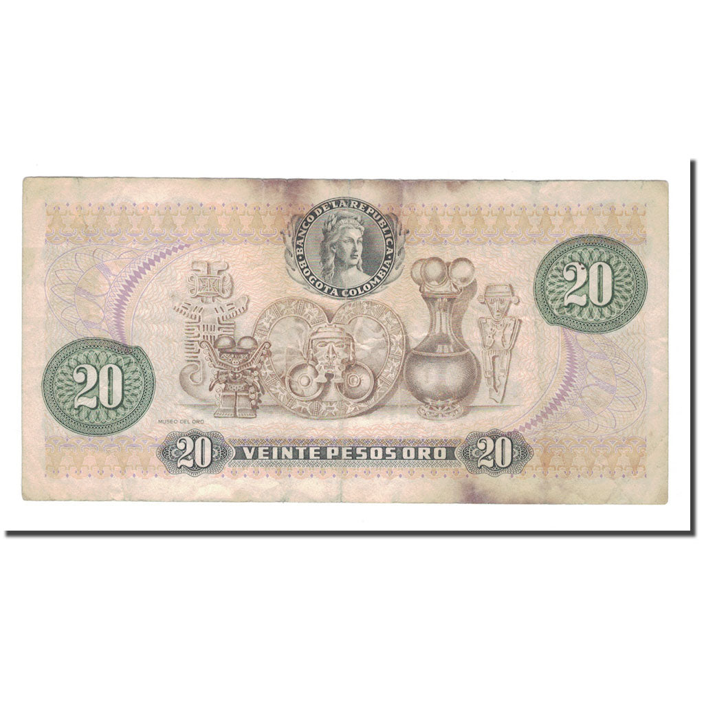 Banknote, Colombia, 20 Pesos Oro, 1982, 1982-01-01, KM:409d, VF(20-25)
