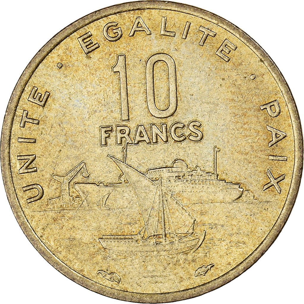 Moneda, Yibuti, 10 Francs, 1989