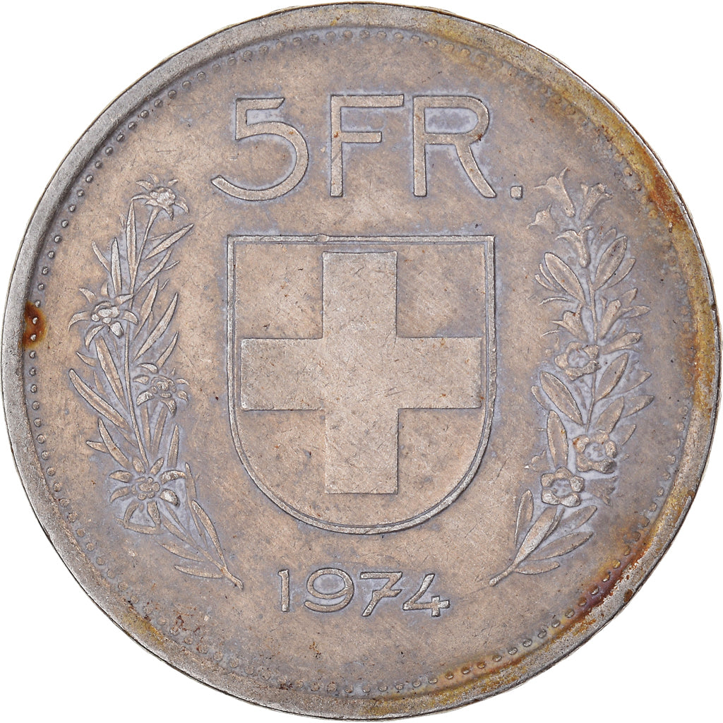 Moneda, Suiza, 5 Francs, 1974