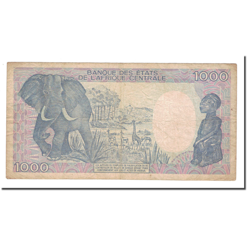 Banknote, Central African Republic, 1000 Francs, KM:16, VF(20-25)