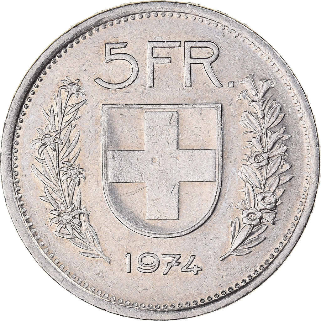 Coin, Switzerland, 5 Francs, 1974