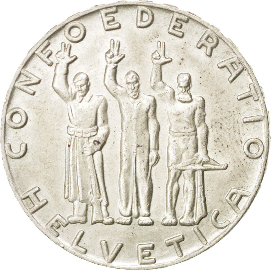 SWITZERLAND, 5 Francs, 1941, Bern, KM #44, AU(55-58), Silver, 31, 15.07
