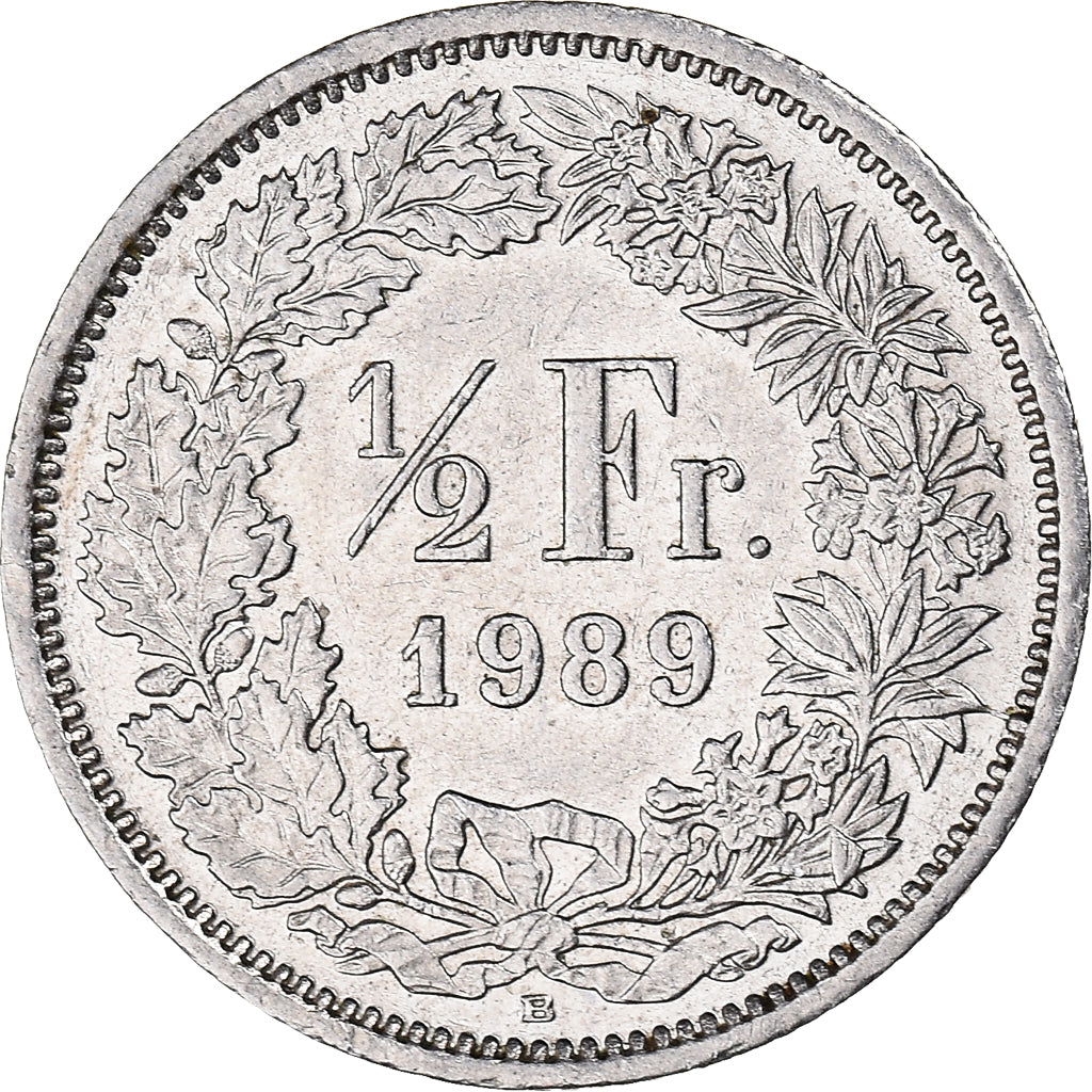 Coin, Switzerland, 1/2 Franc, 1989