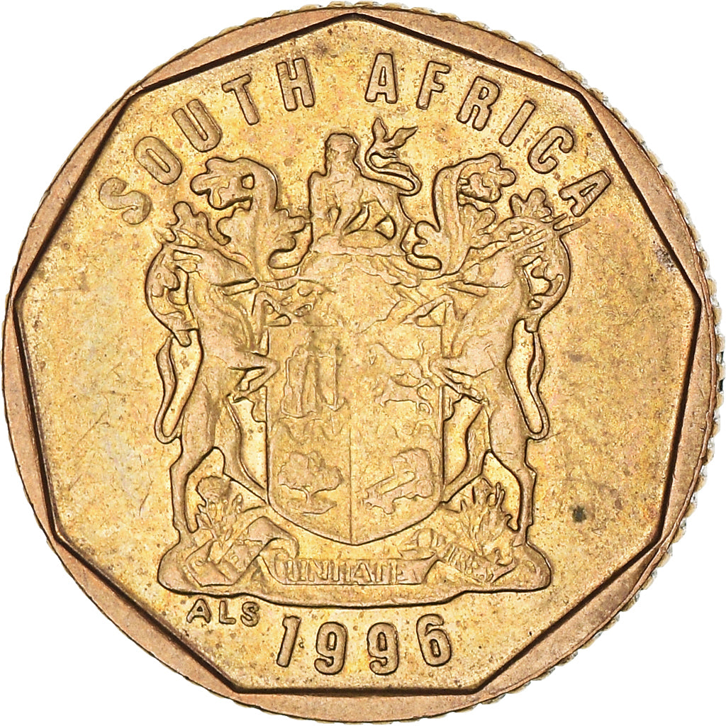 Moeda, África do Sul, 10 Cents, 1996