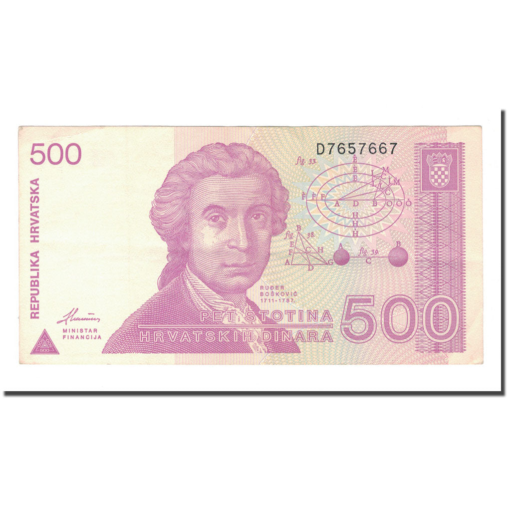 Billet, Croatie, 500 Dinara, 1991, 1991-10-08, KM:21a, TTB+