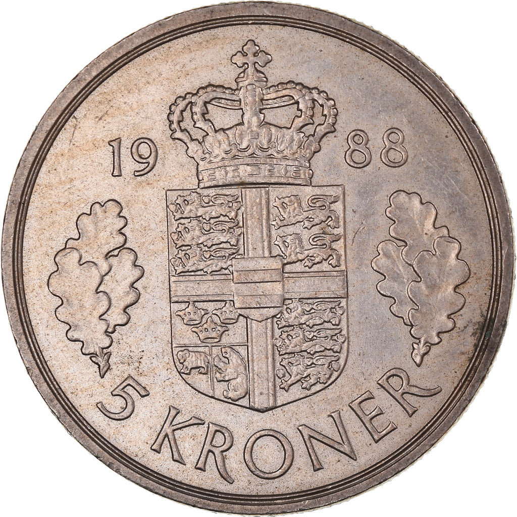 Münze, Dänemark, 5 Kroner, 1988