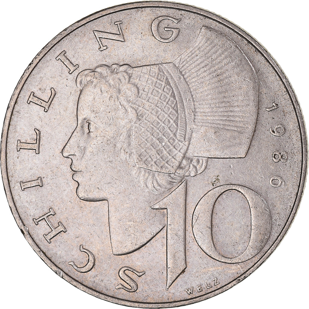 Moeda, Áustria, 10 Schilling, 1986