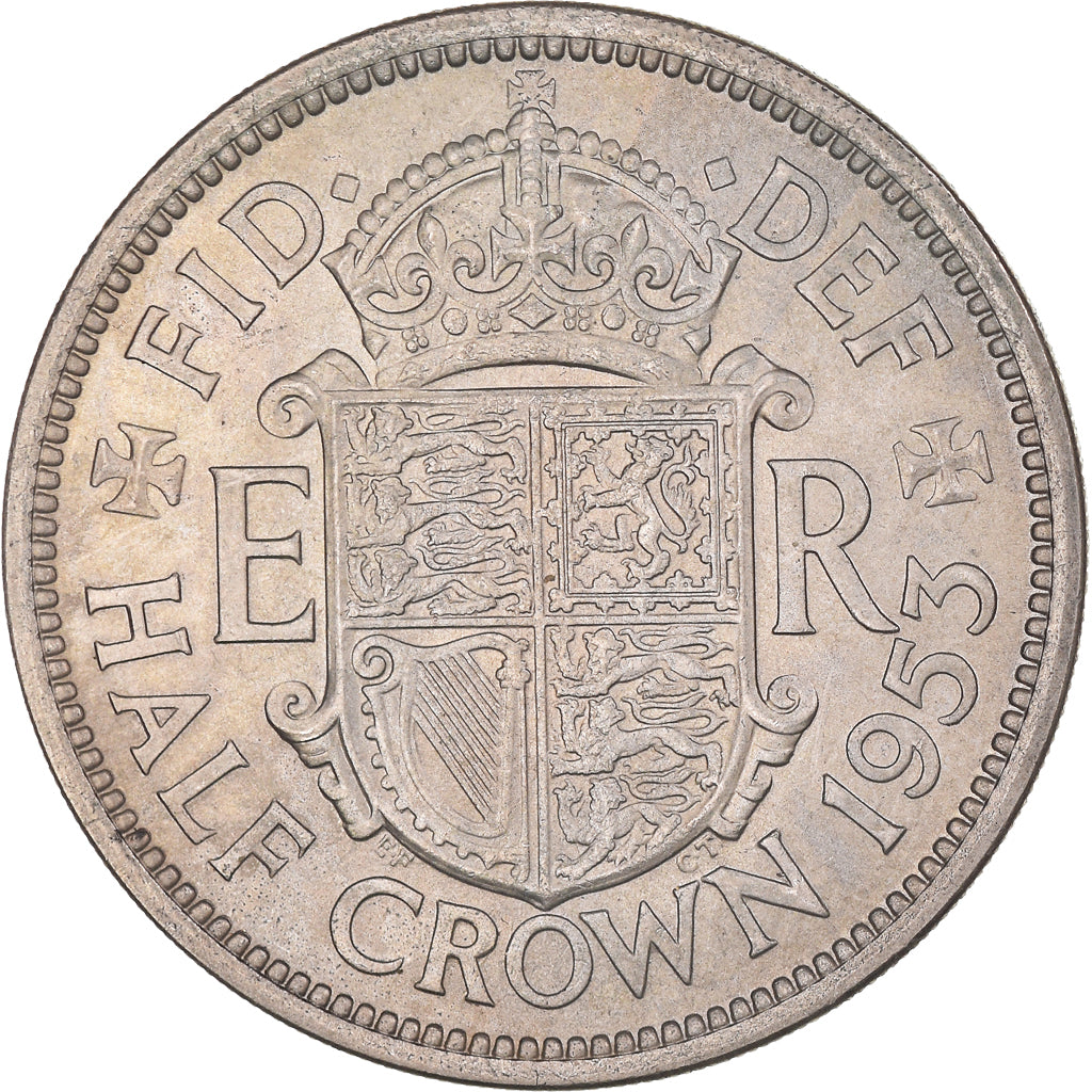 Moneda, Gran Bretaña, 1/2 Crown, 1953