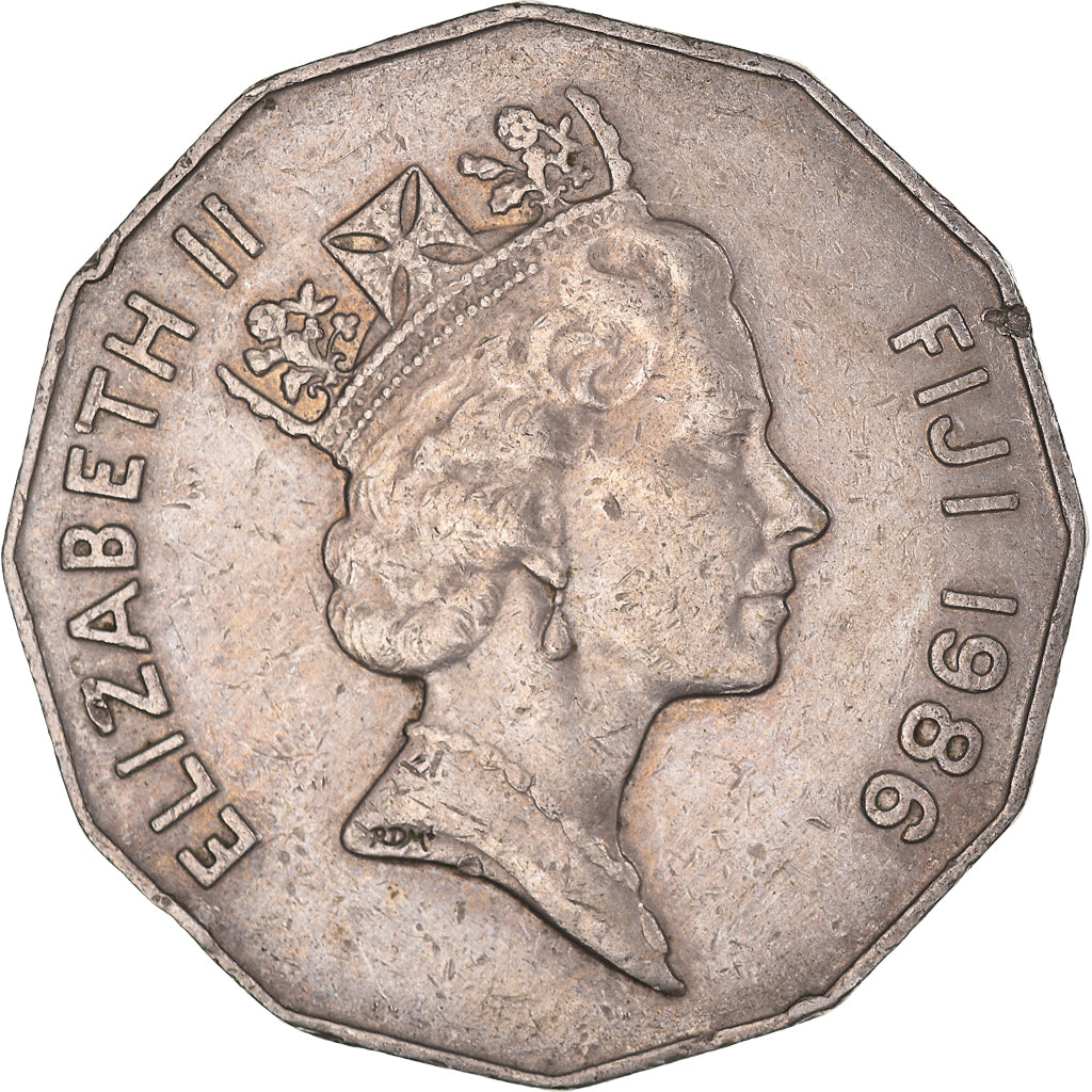Coin, Fiji, 50 Cents, 1986