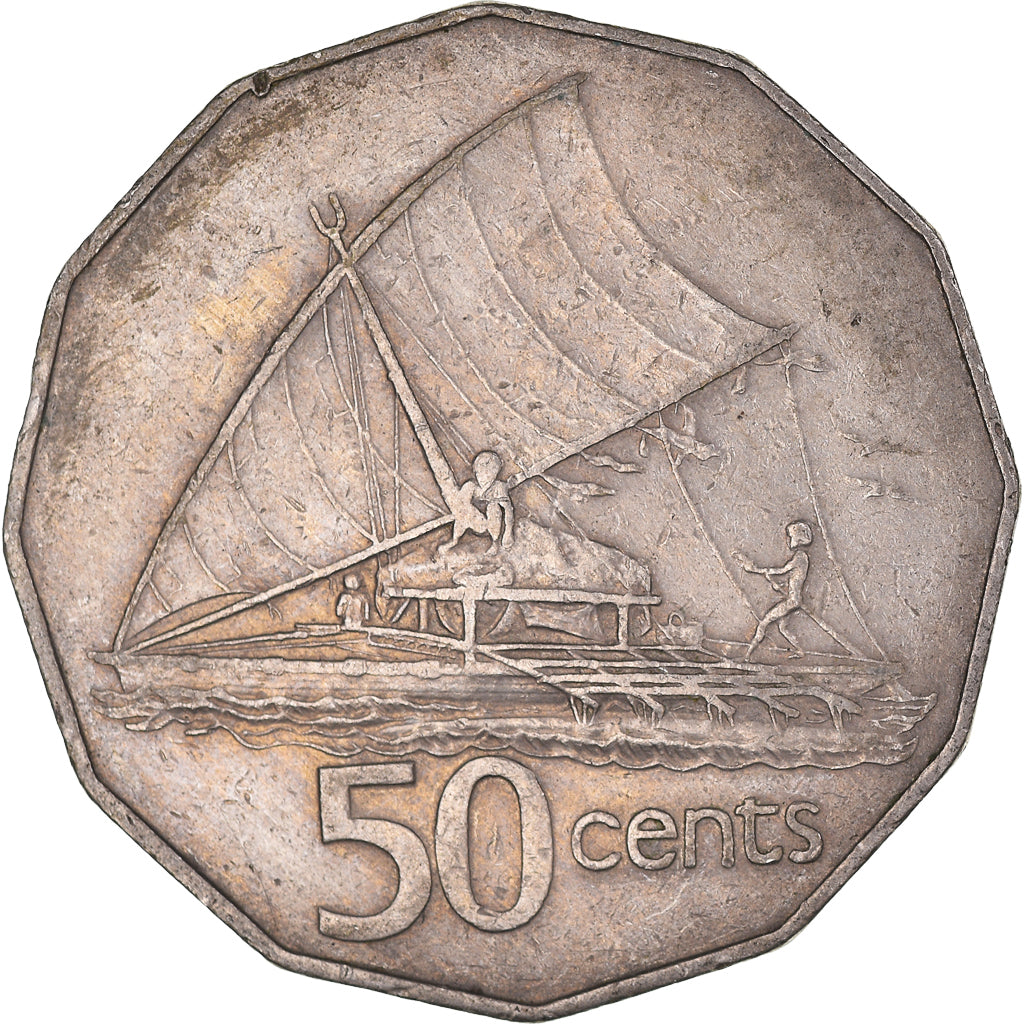 Coin, Fiji, 50 Cents, 1986