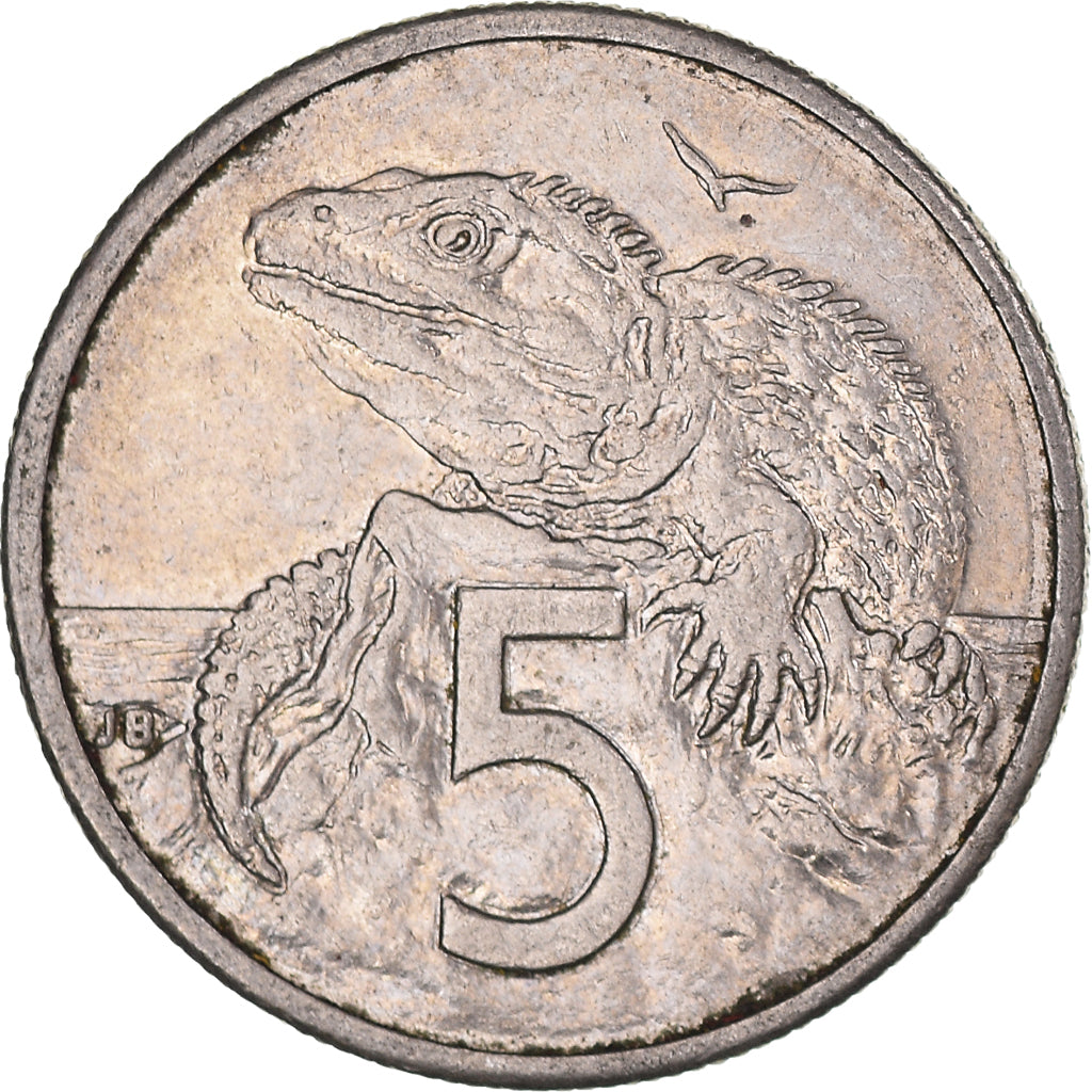 Coin, New Zealand, 5 Cents, 1985
