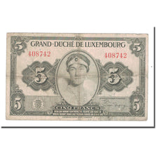 Banknote, Luxembourg, 5 Francs, 1944, KM:43a, VF(20-25)