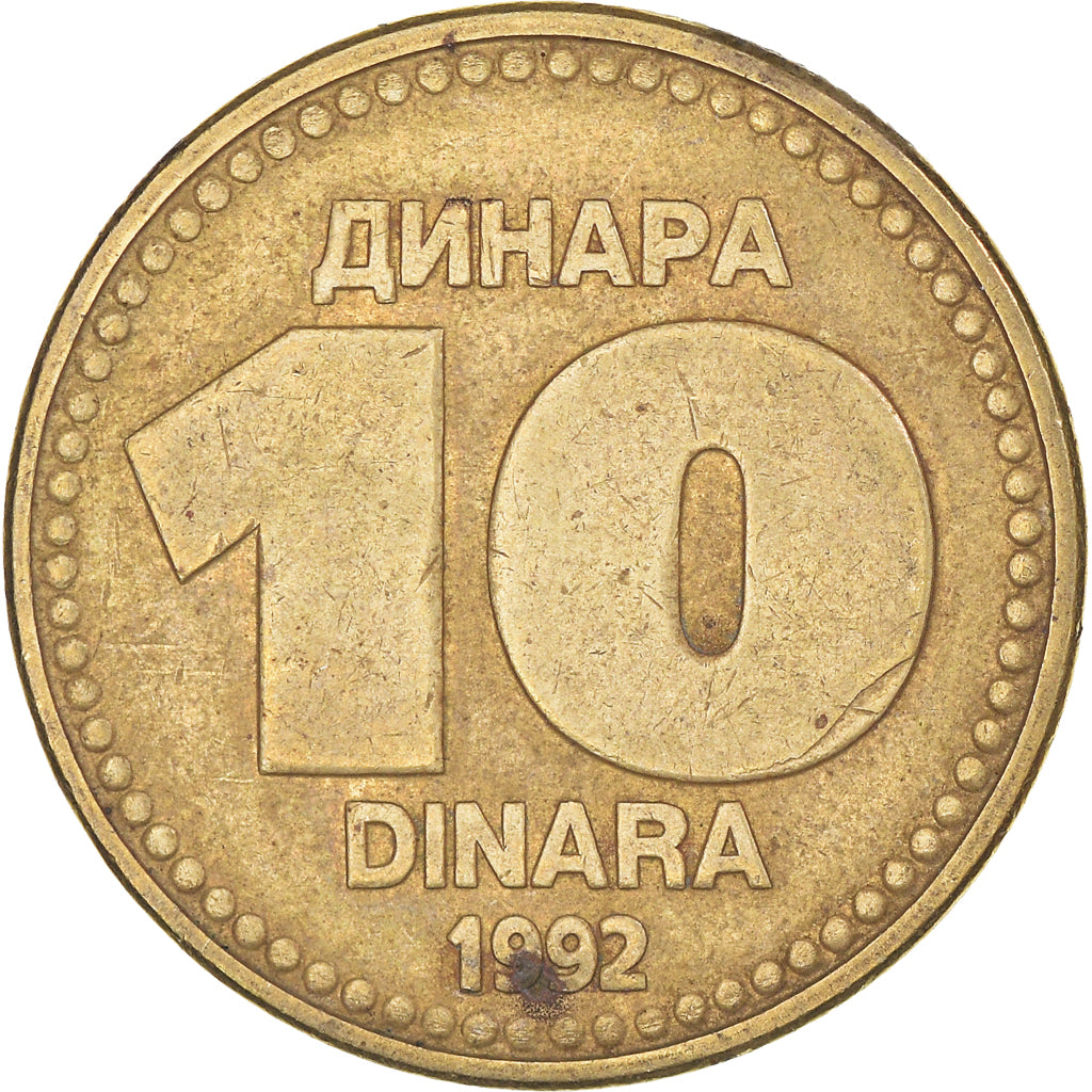 Moeda, Jugoslávia, 10 Dinara, 1992