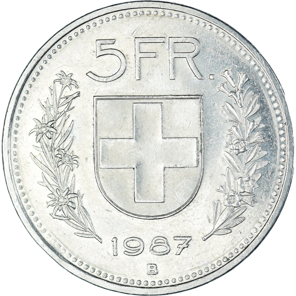 Moneda, Suiza, 5 Francs, 1987