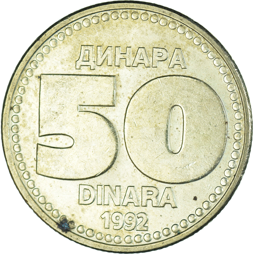 Moeda, Jugoslávia, 50 Dinara, 1992