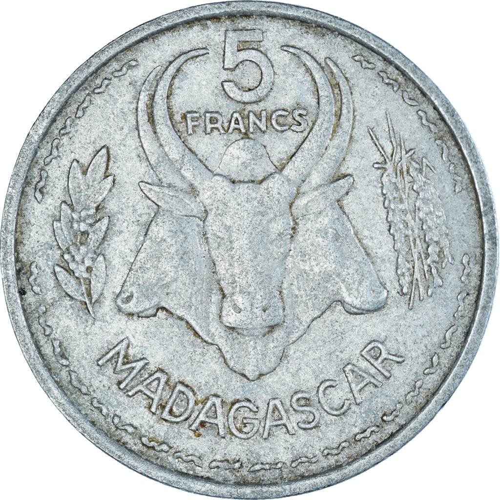 Monnaie, Madagascar, 5 Francs, 1953