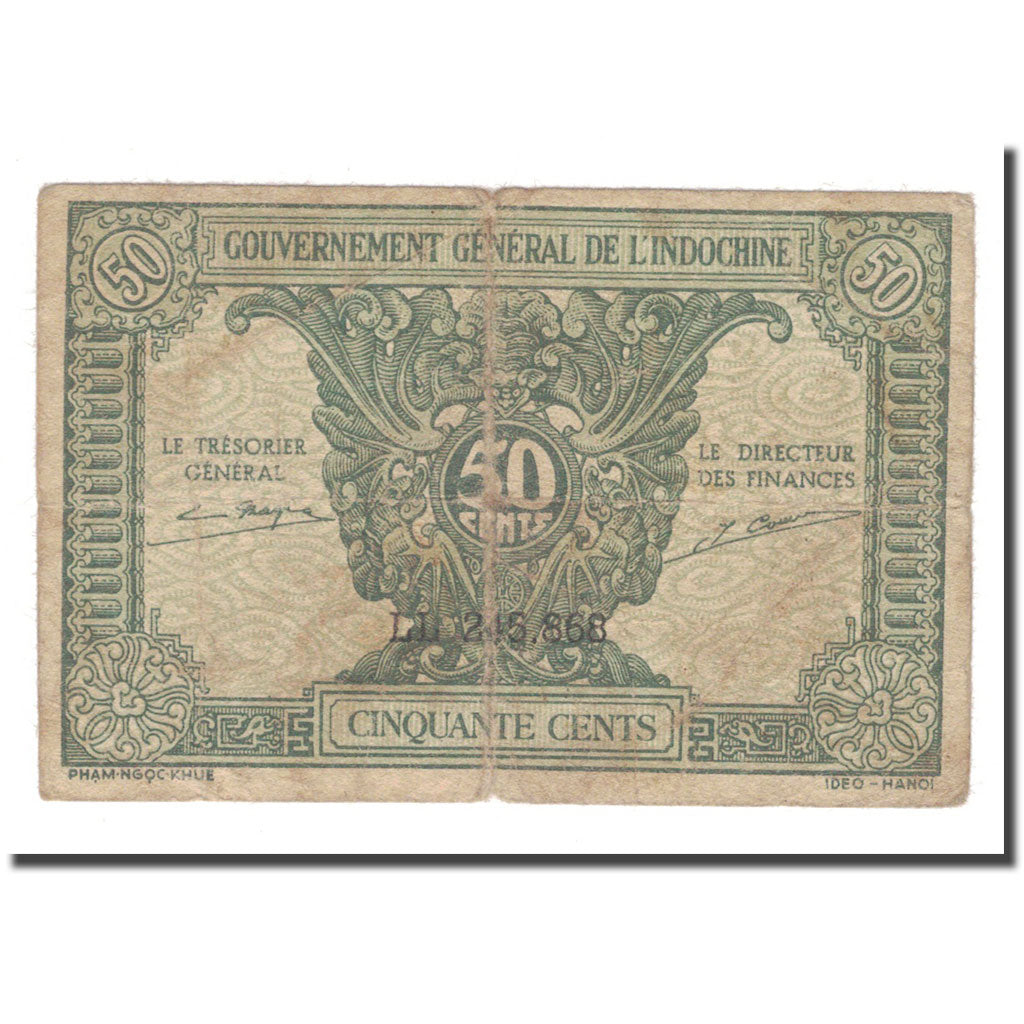 Banknote, FRENCH INDO-CHINA, 50 Cents, KM:91a, F(12-15)
