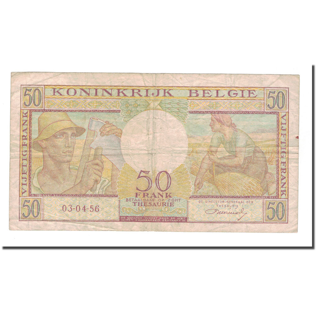 Banknote, Belgium, 50 Francs, 1956, 1956-04-03, KM:133b, VF(30-35)