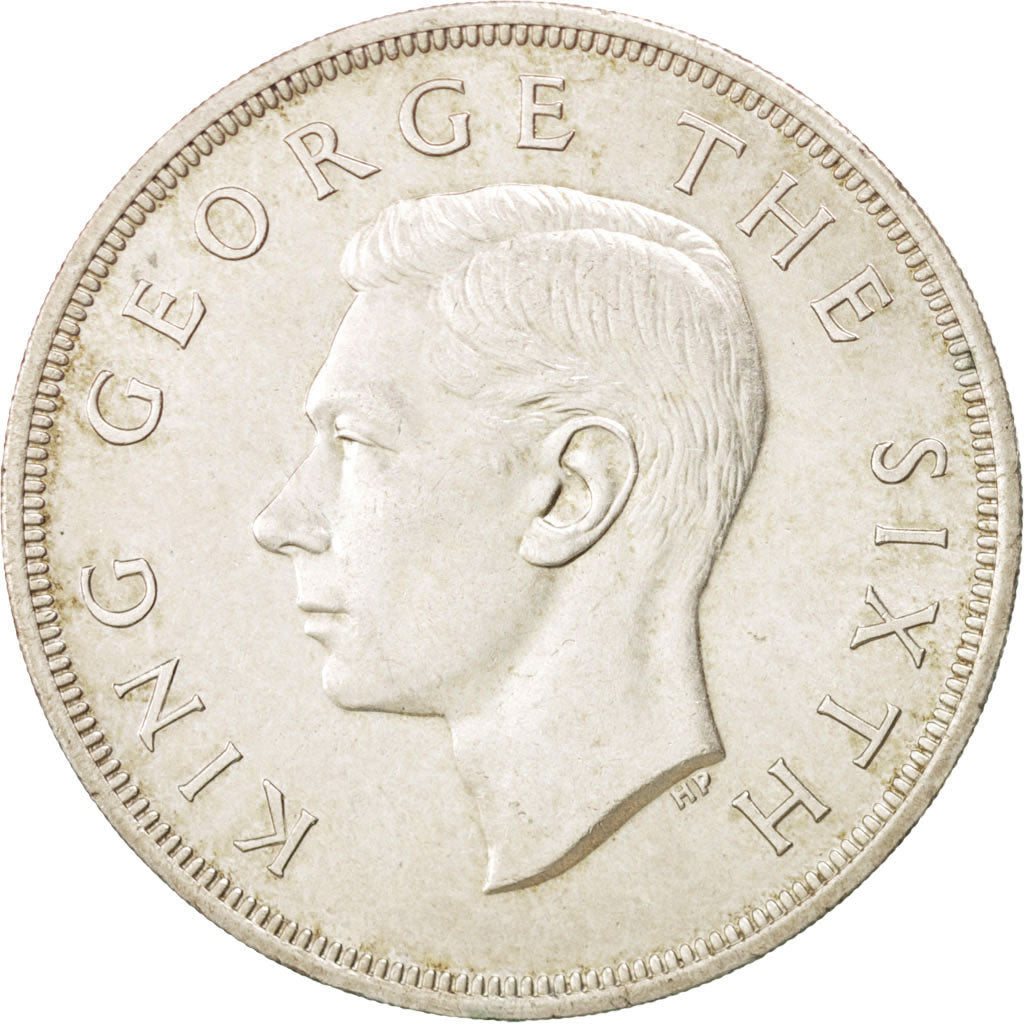 NEW ZEALAND, Crown, 1949, KM #22, AU(55-58), Silver, 38.8, 28.30