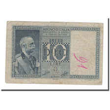 Billet, Italie, 10 Lire, 1939, KM:25c, B+