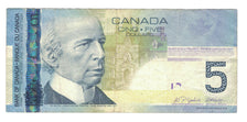 Banknote, Canada, 5 Dollars, KM:101Ab, VF(20-25)
