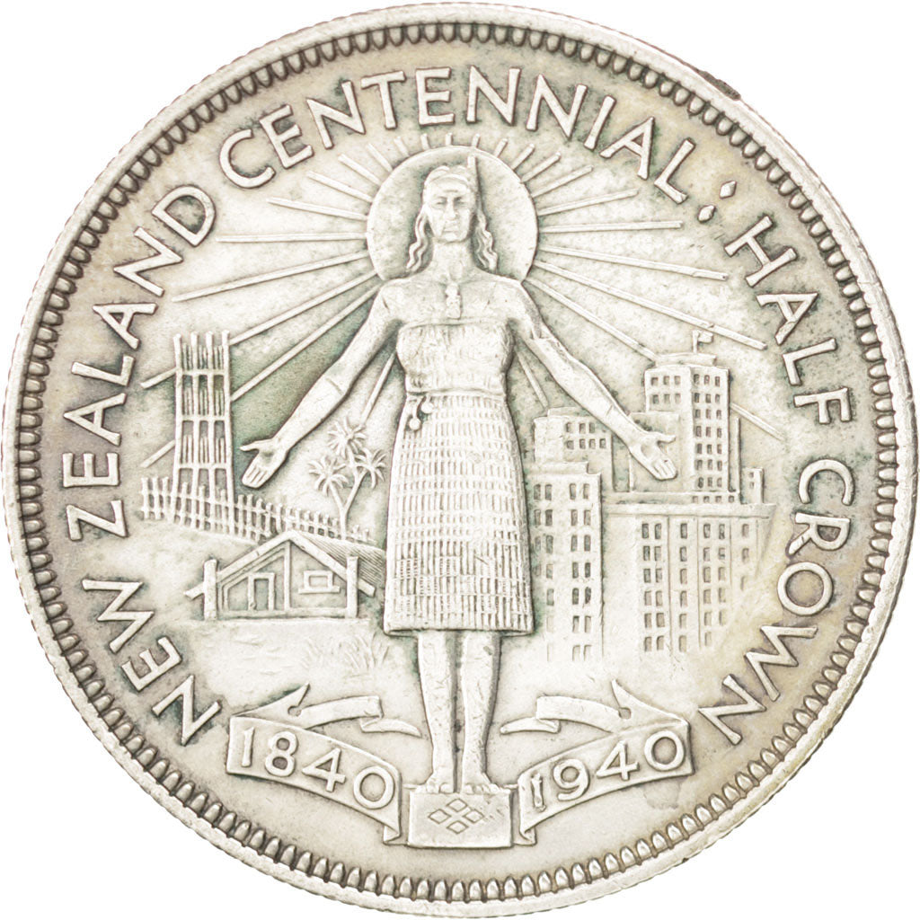 NEW ZEALAND, 1/2 Crown, 1940, KM #14, EF(40-45), Silver, 32, 14.18