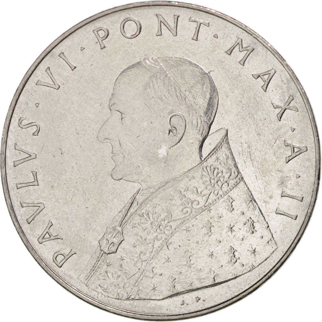 VATICAN CITY, 100 Lire, 1964, Roma, KM #82.2, AU(55-58), Stainless Steel,...