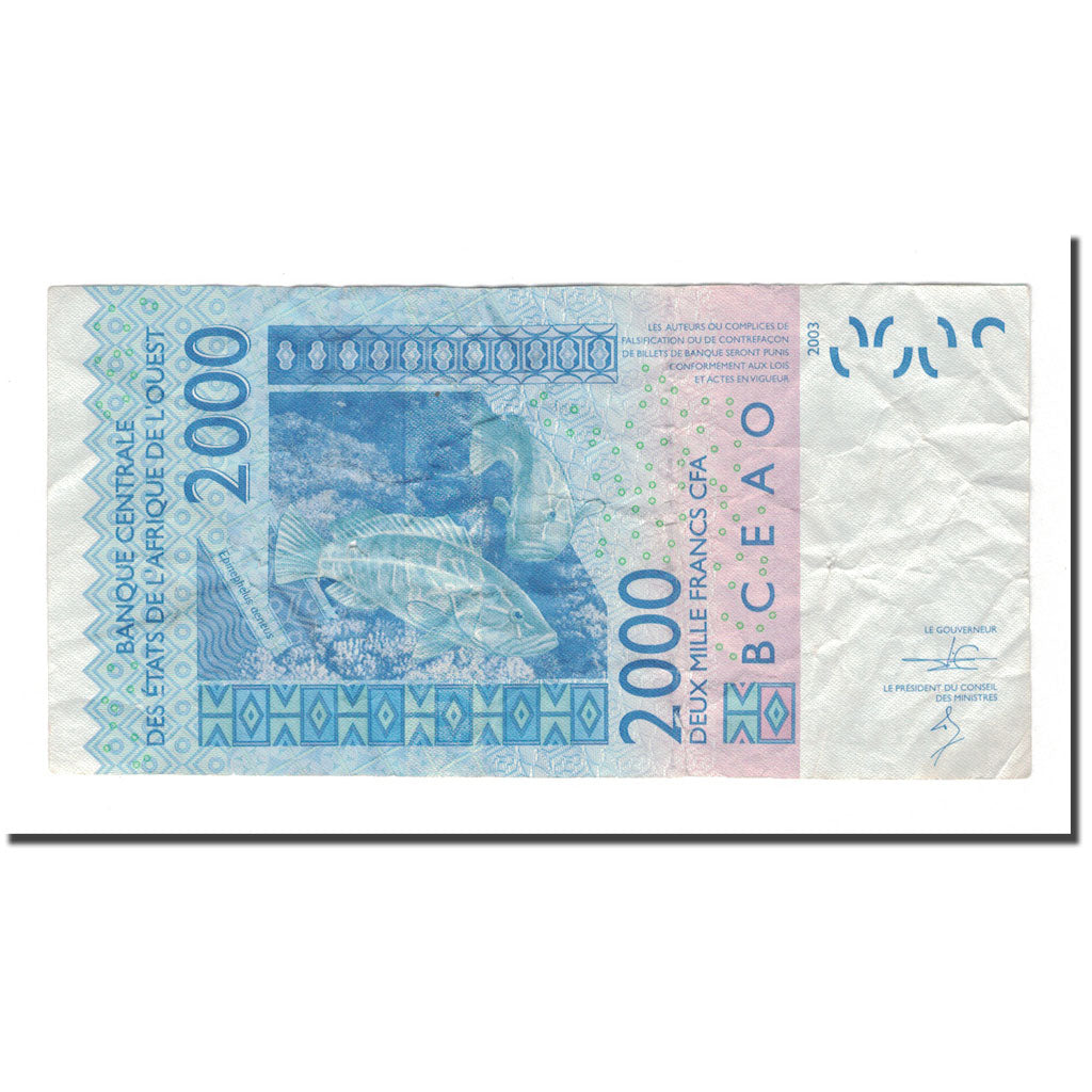 Banconote, Stati dell'Africa occidentale, 2000 Francs, 2003, KM:116Aa, MB