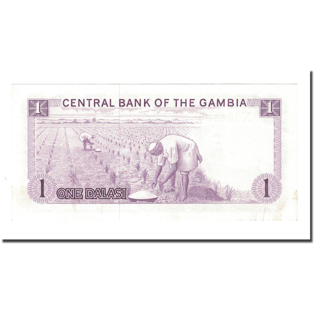Banknote, The Gambia, 1 Dalasi, KM:4g, AU(55-58)