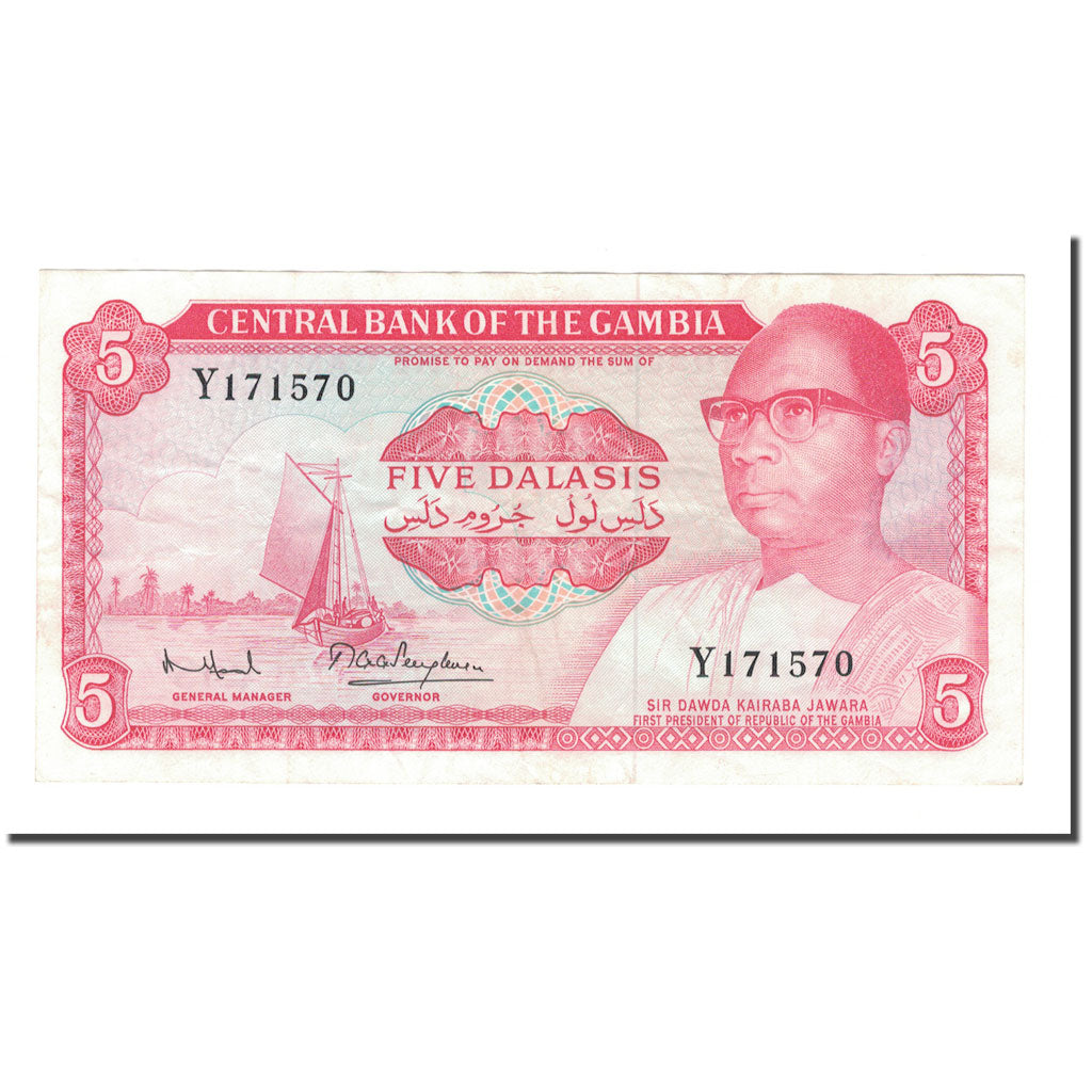 Banknote, The Gambia, 5 Dalasis, KM:9a, EF(40-45)