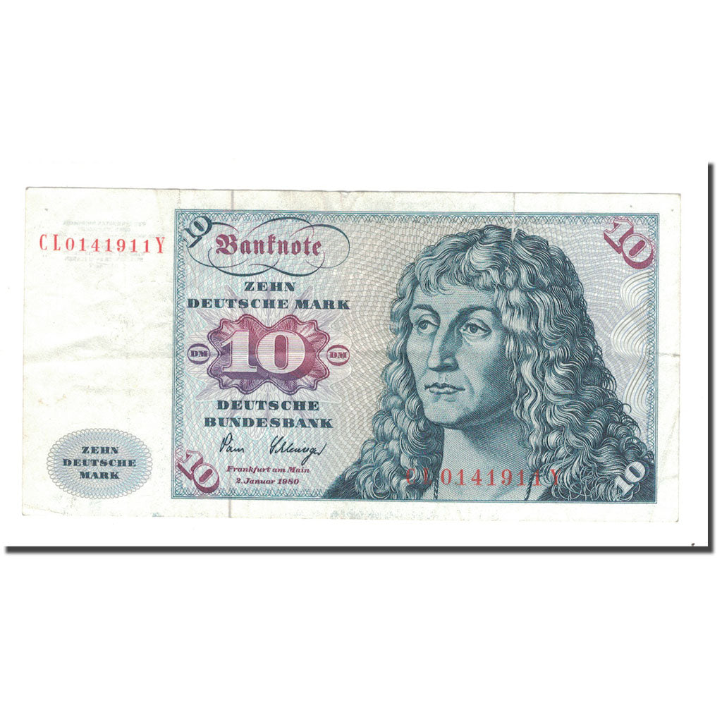 Biljet, Federale Duitse Republiek, 10 Deutsche Mark, 1980, 1980-01-02, KM:31d