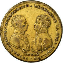Russland, Medaille, Bataille de Leipzig, Alexandre Ier et François I, 1813