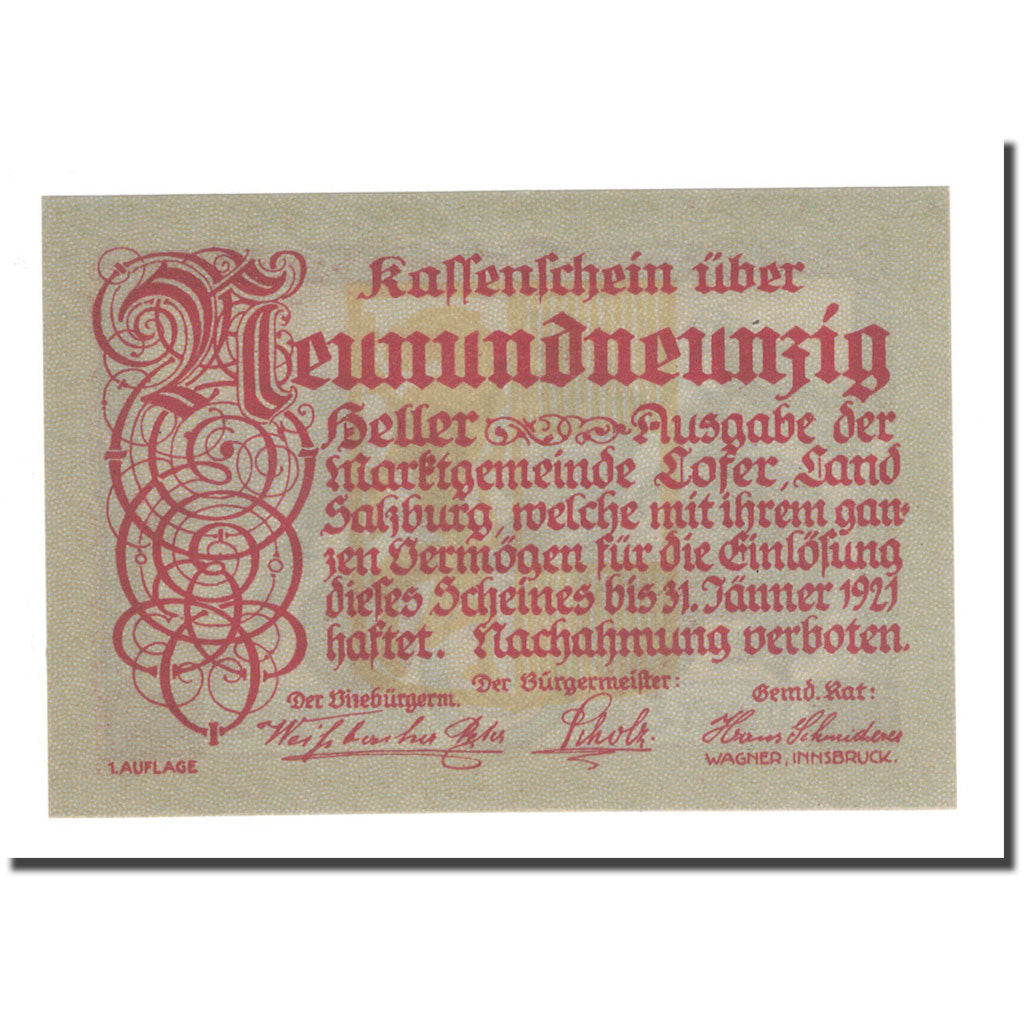 Banconote, Austria, 99 Heller, 1921, 1921-1-31, FDS