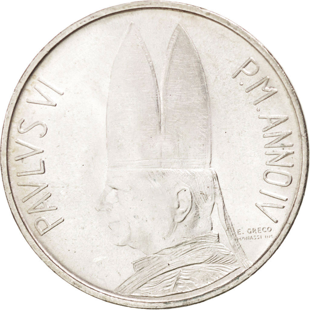 VATICAN CITY, 500 Lire, 1966, KM #91, MS(63), Silver, 29.3, 10.98