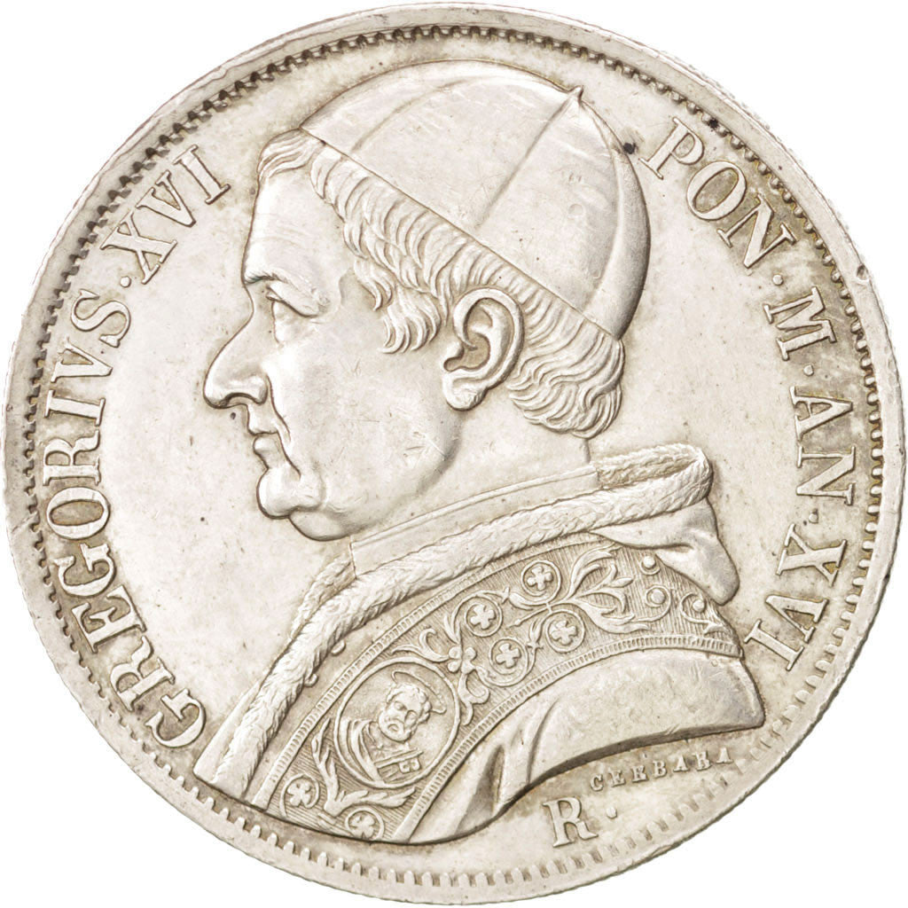 ITALIAN STATES, Scudo, 1846, Roma, KM #1324, AU(55-58), Silver, 26.93