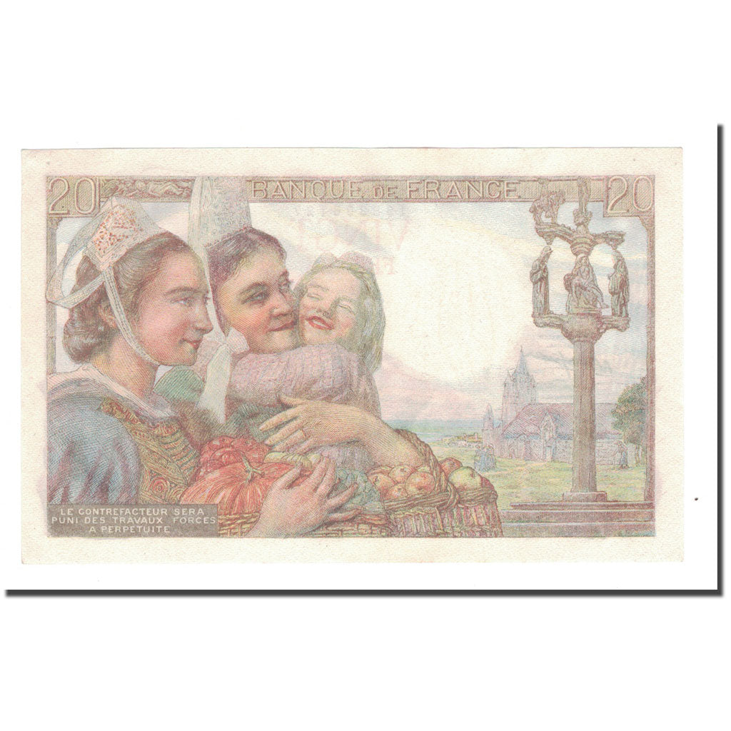 Francja, 20 Francs, 1943, 1943-04-15, AU(55-58), Fayette:13.6, KM:100a
