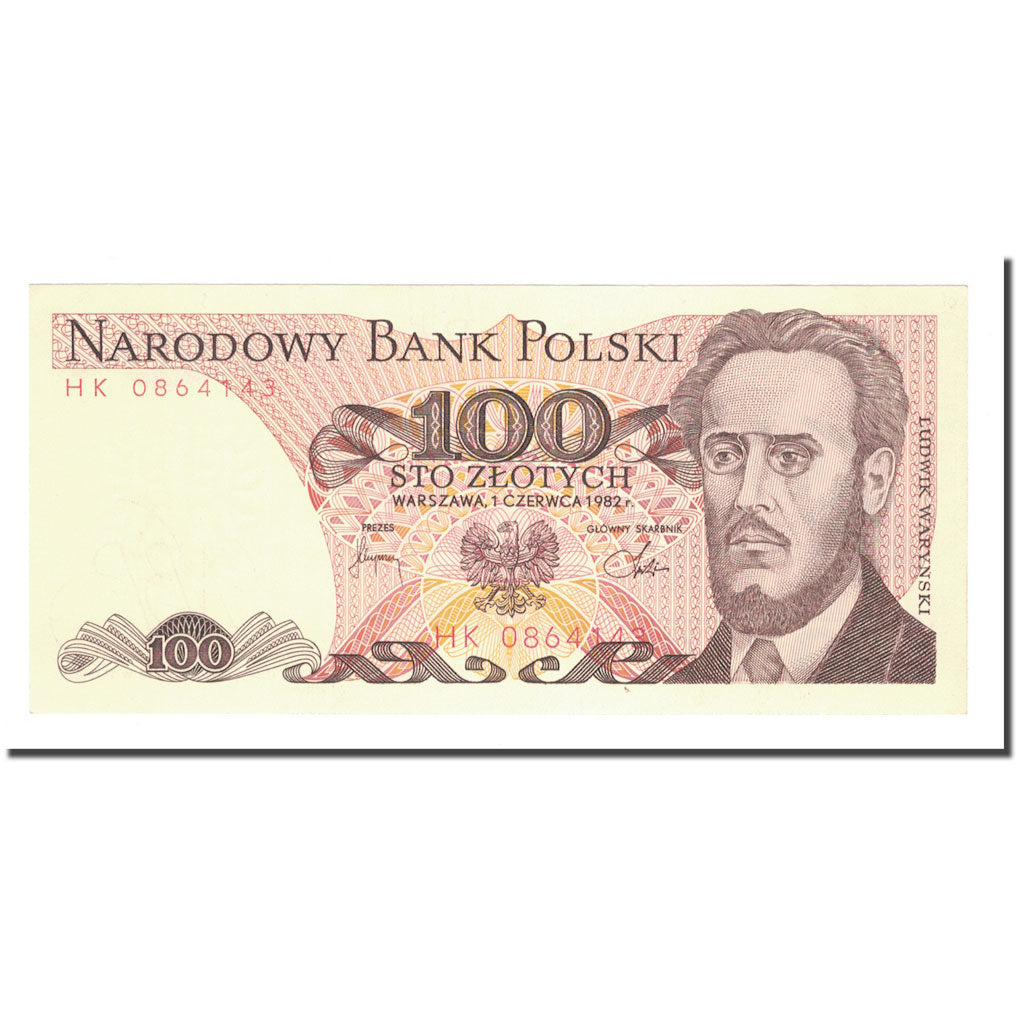 Banknote, Poland, 100 Zlotych, 1982, 1982-06-01, KM:143d, UNC(65-70)